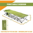 thumbnail image 3 of Alpcour Compact Folding Camping Cot - Single Person, Heavy Duty, Indoor & Outdoor Bed with Pillow - Army Green, 3 of 9