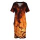 thumbnail image 4 of Llamas de fuego en la fogata nocturna Vestido holgado con bolsillos Vestidos casuales Vestidos elegantes para mujer Vestido de noche para mujer, 4 of 7