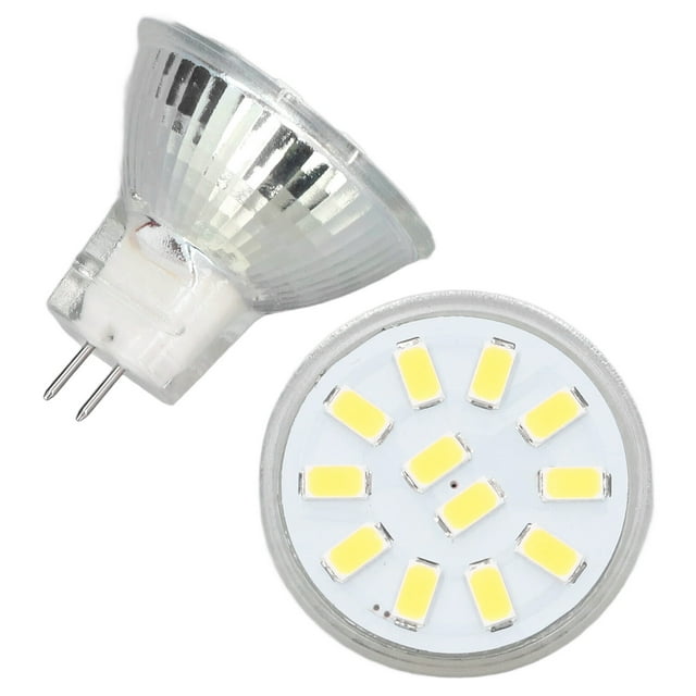 MR11 LED Bulb, 3W 12 LEDs 360 Degree Heat Dissipation No Flicker No Buzz Eye Protection, with Dual Needle Base, for Spotlights Ceiling Lights Track Lights