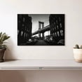 thumbnail image 2 of Elephant Stock Iconic Manhattan Bridge Wall Art - Horizontal Canvas Wall Art - Living Room Wall Decor - Architecture Canvas - Black And White Decor - 12" x 8", 2 of 8