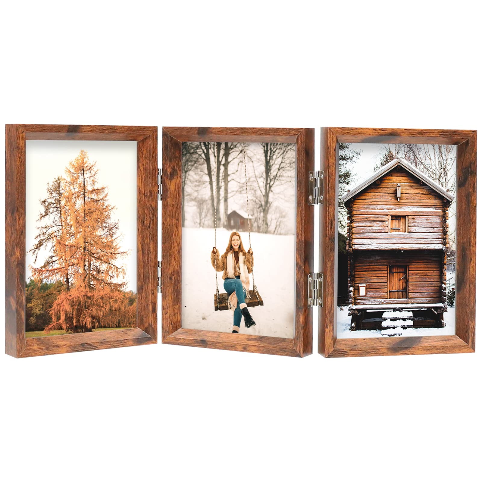4x6 Inch Rustic Patched Picture Frame Wood, Mdf & Glass By