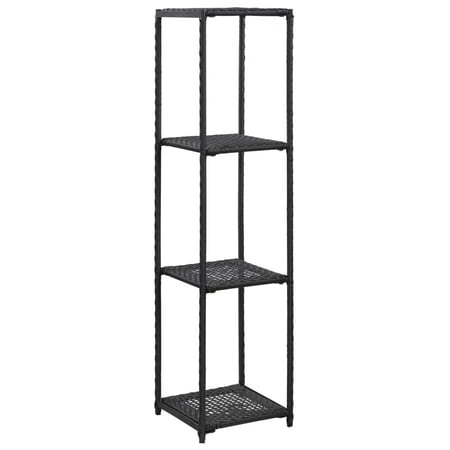 

vidaXL Storage Shelf Black Poly Rattan Store Rack Shelf Organizer Multi Sizes