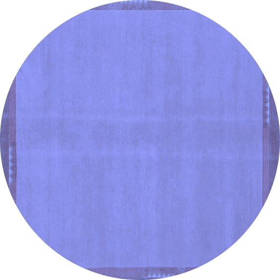 Ahgly Company Indoor Round Abstract Blue Modern Area Rugs, 6' Round