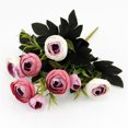 thumbnail image 2 of Advancent Ramo de capullo de rosa artificial de 9 cabezas, decoración de flores rosas de simulación, decoración Floral, flor falsa de boda Flores artificiales rosa púrpura Advancent HA7444-05B, 2 of 6