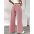thumbnail image 6 of Women'S Striped Wide Leg Lounge Wear Pants Elastic Waist High Waisted Trousers with Pockets Red XL, 6 of 8