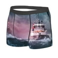 thumbnail image 2 of Wukai Boat Lighthouse Storm Waves Print Men’s Underwear Breathable Boxer Briefs,&nbsp;Moisture Wicking & Breathable-X-Large, 2 of 7