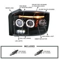 thumbnail image 3 of Spec-D Tuning Glossy Black Smoke LED Dual Halo Projector Headlights Compatible with 2005-2007 Dodge Dakota, Left + Right Pair Headlamps Assembly, 3 of 5