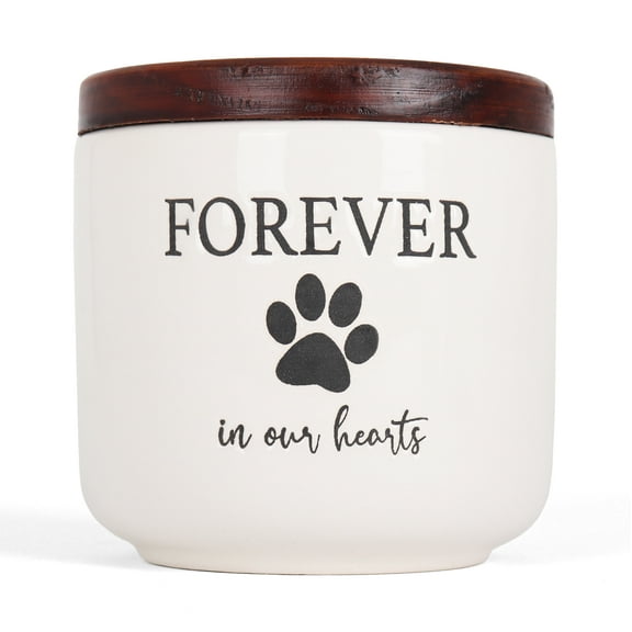 Milltown Merchants Ceramic Paw Print Pet Urns for Cats & Dogs Ashes (Small)