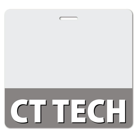CT TECH Heavy Duty Horizontal Gray (100 pack) - Spill & Tear Proof Cards - 2 Sided USA Printed Quick Role Identifier ID Tag Backer by BadgeZoo