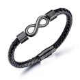 thumbnail image 1 of Para mi hombre, pulsera de cuero con el infinito, regalos para el esposo, de parte de la esposa, te amo por siempre y para siempre, pulsera para el aniversario del novio, SNNGV, color negro, 1 of 3