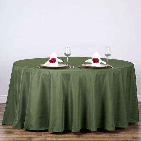 

BalsaCircle 120 Willow Green Round Polyester Tablecloth Wedding Table Linens