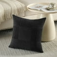 thumbnail image 3 of Fancy Homi Set of 2 Black White Boho Decorative Throw Pillow Covers 18x18 inch for Living Room Bedroom Couch Bed, Modern Farmhouse Home Decor, Striped Patchwork Plaid Corduroy Accent Cushion Case, 3 of 6