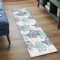 thumbnail image 3 of 2'x6' Rug Runners for Hallways Kitchen, Teal Blue Grey Coral Coastal Non Slip Entryway Beside Floor Carpet Runner, Summer Beach Seaside Nautical Washable Laundry Room Bedroom Throw Rugs Mat, 3 of 8