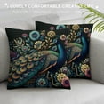 thumbnail image 3 of Leisuo  Peacock On Cherry Tree Throw Pillow Cover Beautiful Bird Feather Wings Floral Branch Botanical Pillow Case Decorative Square Cushion for Home Couch Bed, 3 of 5