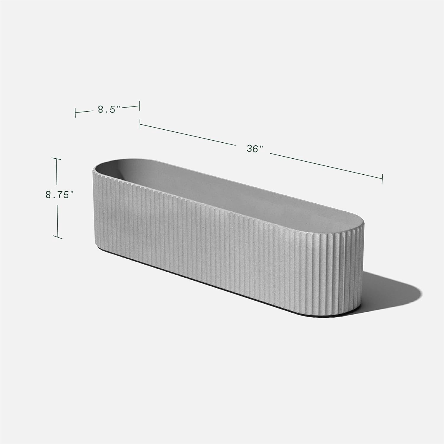 FeGeMax  Demi Series Window Box Planter - Long Planter Box for Windowsill/Balcony | Durable Plastic-Stone Composite Material | Modern Décor for Flowers/Herbs