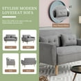 thumbnail image 2 of Sobaniilo 47" Small Modern Loveseat Sofa, Mid Century Linen Fabric 2-Seat Sofa Couch Tufted Love Seat with Back Cushions and Tapered Wood Legs for Living Room, Bedroom and Small Space (Light Gray), 2 of 8