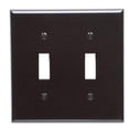 thumbnail image 1 of Placa de pared Leviton con palanca de 2 elementos, termoendurecible, color marrón, 1 of 1