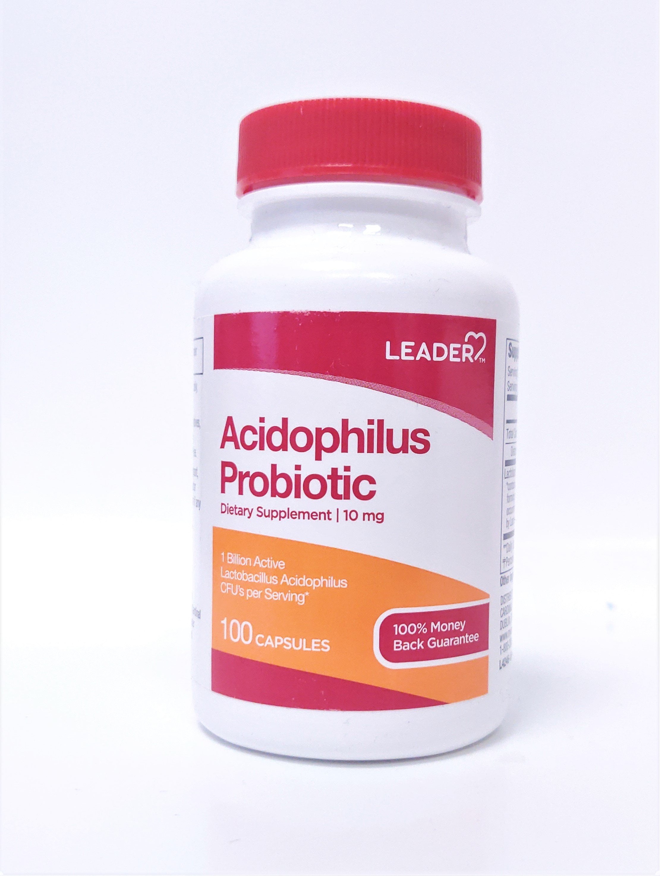 Leader Acidophilus Probiotic Dietary Supplement 10mg 100 capsules