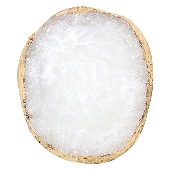 Nail Art Agate Palette Golden Edges Nail Holder Crystal Resin Paint Palette Nail Piece Display Tool