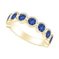 thumbnail image 2 of AFFY 1.79 Carat (Cttw) Round Simulated Blue Sapphire Engagement Band Ring 14K Solid Yellow Gold Ring Size-7.5, 2 of 4
