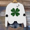 thumbnail image 5 of BRGZLK St.Patrick's Day Sweatshirts for Women Round Neck Print Sweatshirt Long Sleeve Funny Irish Shamrock Graphic Pullover Top Holiday Clothes White M, 5 of 6