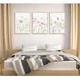 thumbnail image 3 of Hieng 3Pcs Watercolor Wildflower Wall Art Botanical Nursery Canvas Prints Vintage Floral Pictures Flower Paintings Girls Nursery Pictures Pink Wall Decor for Living Room Bedroom, 3 of 6