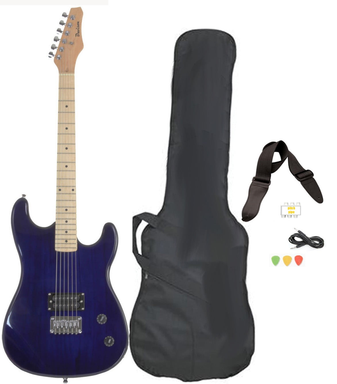 Davison Guitars Electric Guitar Blue Full Size With Case Cord And Picks