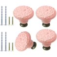 thumbnail image 5 of 4pcs Pink Ceramic Knobs, Vintage & Retro Dresser & Cabinet Knobs & Pulls for Closet, Cupboard & Furniture Doors, 5 of 13