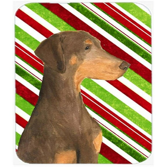 Doberman Candy Cane Holiday Christmas Mouse Pad, Hot Pad Or Trivet