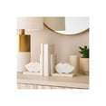 thumbnail image 2 of Bookends Shelf Decor for Book Accessories - Chic Heavy Duty Sculpted Marble Lips Bookends for Office, Desk, or Home Library - Decorative Bookends Ideal for Book Organization - Set of 2, 5", White, 2 of 10