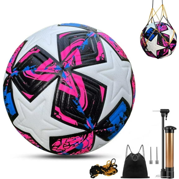 Premium Europe Cup Themed Size 5 Soccer Balls - Diverse Vibrant Colors, Ideal for Adult & Youth Players, Durable Construction for All - Weather Play