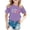Purple, variant on Black "Daddy's Girl" Multicolored Letter Print T-Shirt for Girls - Casual, Round Neck, Short Sleeve