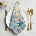thumbnail image 2 of Teal Blue Starfish Coastal Cloth Napkins, Nautical Coral Ocean Wooden Washable and Reusable Dinner Napkins Set of 4, Table Napkin for Kitchen Party Birthday Wedding Hotel Housewarming 20"x20", 2 of 9