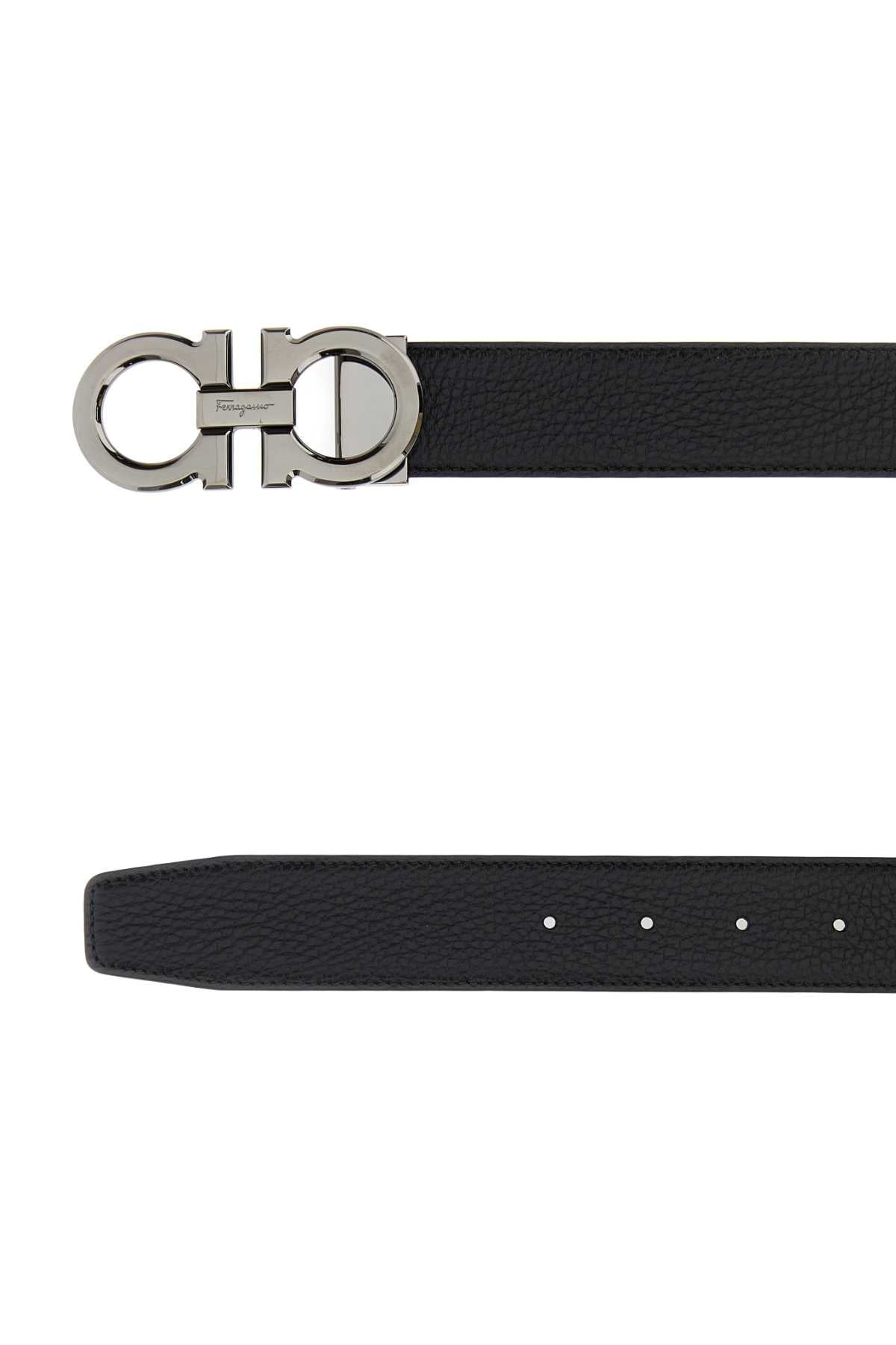 Salvatore Ferragamo Reversible Leather Belt, 105 / Black
