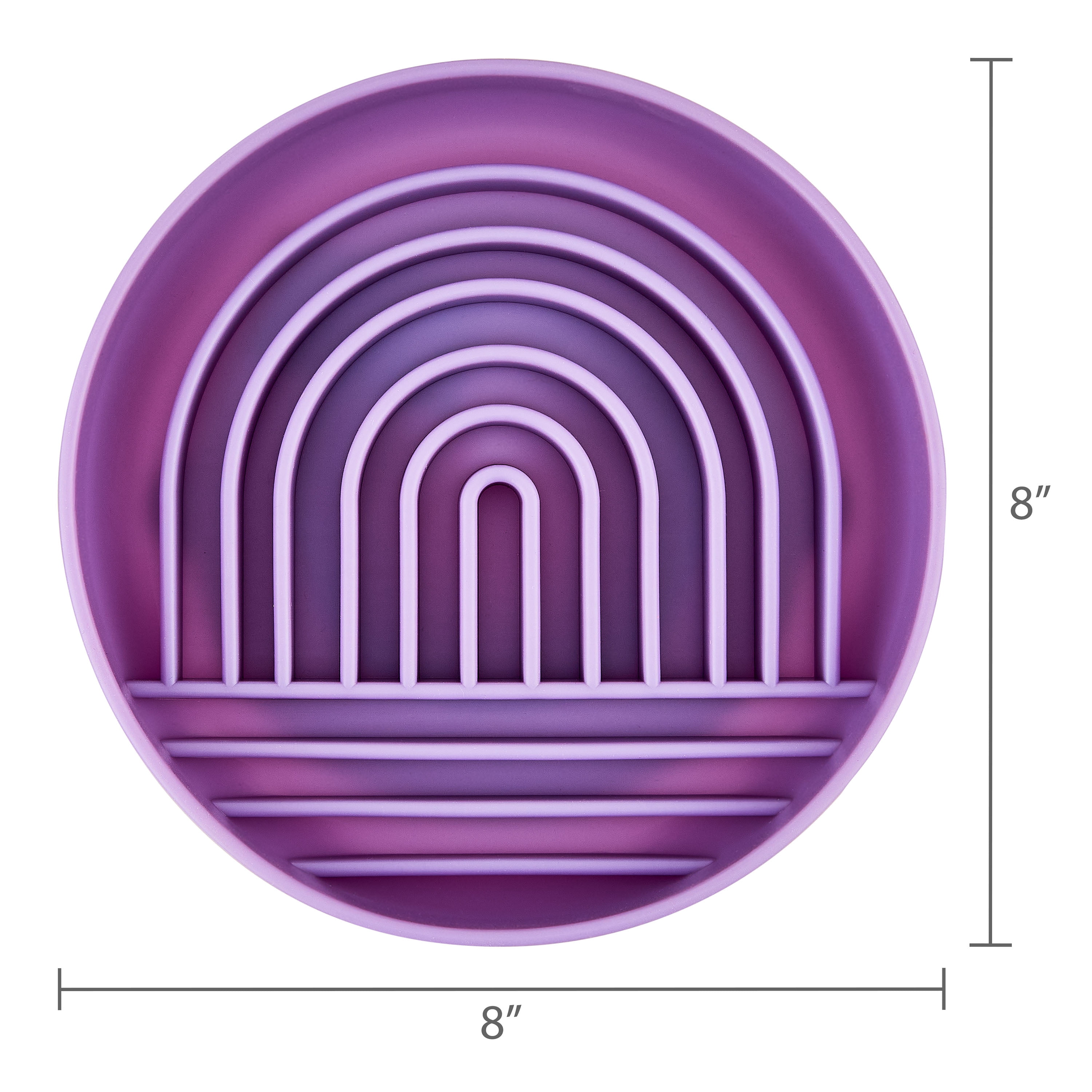Vibrant Life Silicone Slow Feeder Bowl for Pets, Purple Rainbow