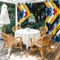 Abstract Diagonal Blocks Outdoor Curtains for Patio, Art Geometric Navy ...