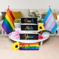 thumbnail image 3 of JennyGems Pride Decorations, Pride Gifts, Don't Hide Your Colors 4pc Wood Block Set, Gay Pride Sign, Pride Decor, LGBT Gifts, Pride Love, 3 of 10