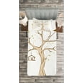 thumbnail image 3 of Ambesonne Tree Quilted Bedspread Set 2 Pcs, Apple Flying Birds Art, Twin Size, Multicolor, 3 of 3