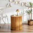 thumbnail image 5 of Retro Fashion Style Cylindrical side Table with Vertical Texture Relief Design,Suitable for Living Room,Office,and Dining Room(Same SKU:W757102860), 5 of 10