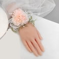 thumbnail image 4 of Ziurtnc Wedding Bracelet Forest Style Breast Flower Faux Peral Tassel Bow Fake Floral Decor Wrist Flower Wedding Party Prom Bridesmaid Bride Corsage, 4 of 8