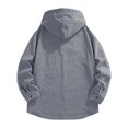 thumbnail image 7 of Plaid Shirt Jacket Men Fall Winter Long Sleeve Loose Casual Button Down Drawstring Hooded Shirt Work Shirts Outerwear, 7 of 7