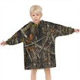 thumbnail image 3 of Vine Camo Tree Trunk Pattern Blanket Hoodies for Kids 6-13YR Oversize Wearable Blanket Hoodies for Boys Girls Teens, 3 of 7