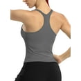 thumbnail image 3 of ANFERRY Ribbed Athletic Tank Tops for Women with Built in Bra Racerback Seamless Scoop Neck Workout Camis Top, 3 of 6