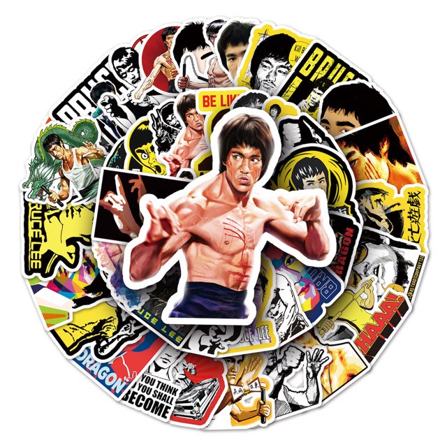 Pegatinas Bruce Lees con dibujos animados de anime, 51 unidades, PVC, impermeables