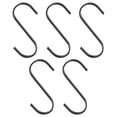 thumbnail image 1 of Unique Bargains 5Pcs 3.9 Inch Flat S Hooks Hanging Hook for Home Kitchen Storage, 7.6mm Black, 1 of 6