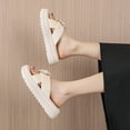 thumbnail image 5 of Utoimkio Flat Sandals for Women Under $10 Women's Summer Platform Sandals Open Toe Pearl Flower Shoes, 5 of 6