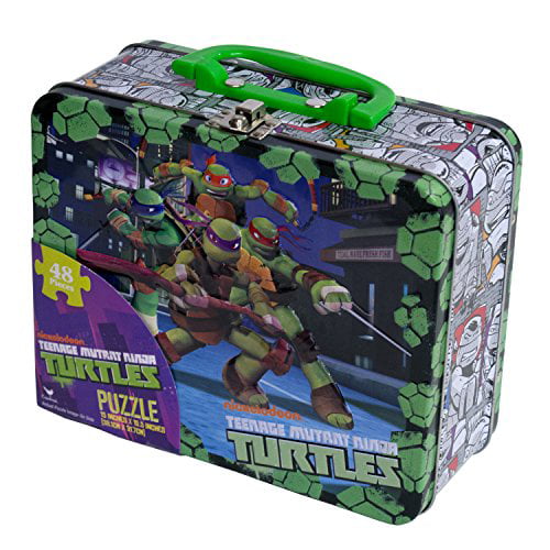 Teenage Mutant Ninja Turtles Large Carry All Tin Tote Lunchboxes Set of 2 NEW 