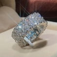 thumbnail image 6 of Double Rowes Water Drop Cz Wedding Party Ring 925 Silver Promise Wedding Jewelry, 6 of 8