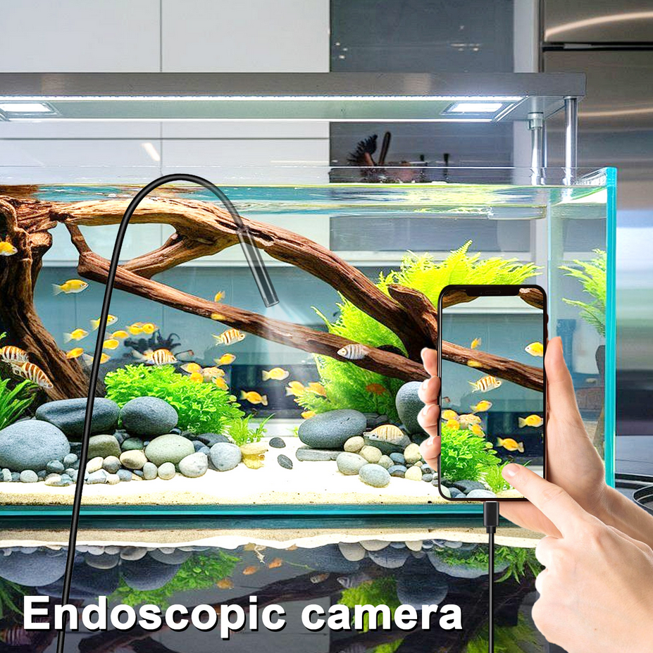 Endoscope Camera with Light,1920P HD Borescope Tools with 8 Adjustable LED Lights, Endoscope with Semi-Rigid Snake Camera, IP67 Waterproof Inspection Borescope for iOS and Android-16.4ft