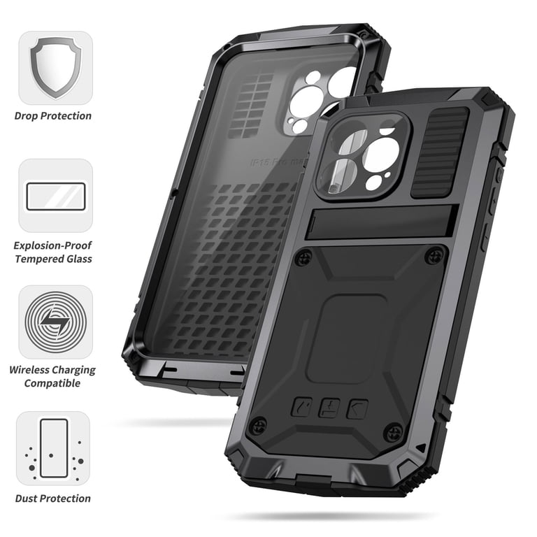 ESR IPhone 16 Pro Max Case With MagSafe - Military Grade Protection With Built-in Screen Protector (Clear Black)